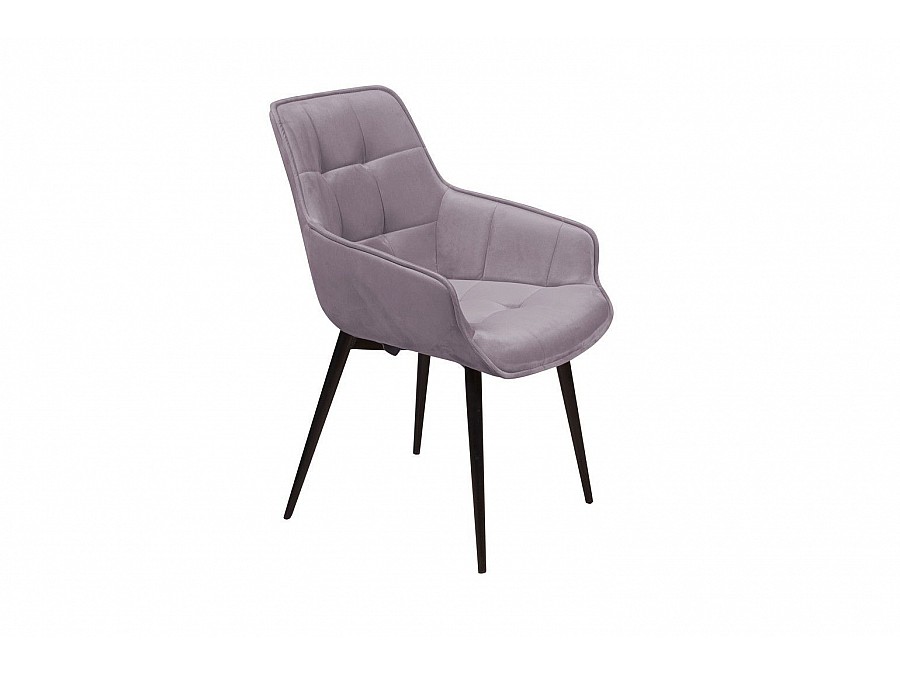 Стул с подлокотниками Capri, бархат светло-серый 26 / опора конус