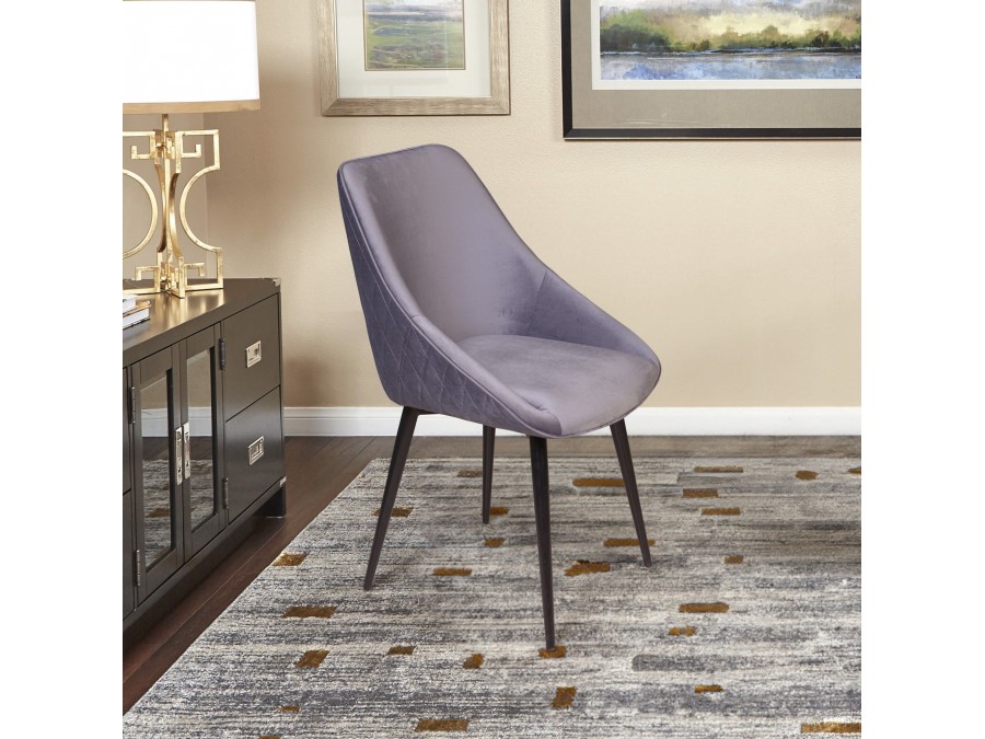 Стул Neo ромб, поворотный на 90 градусов, функция возврата, антишум, бархат светло-серый 26/опора конус