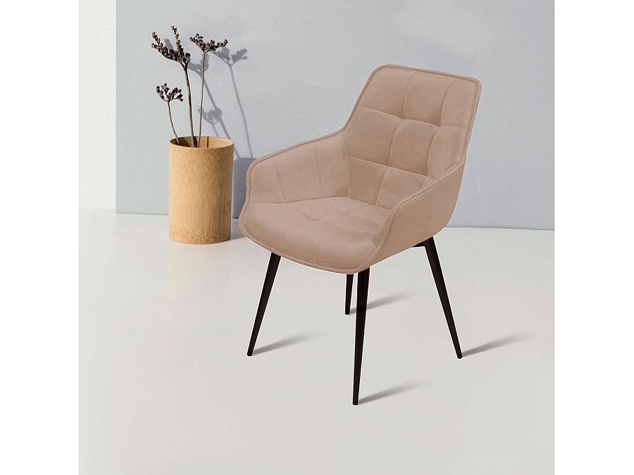 Стул с подлокотниками Capri, бархат бежевый 5 / опора конус