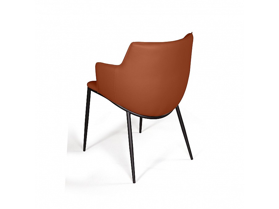 Стул с подлокотниками Sofia, экокожа soft-touch, терракот