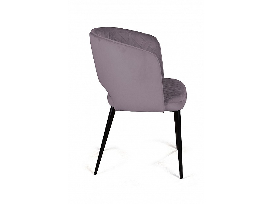 Кресло William ромб, бархат светло-серый 26/ черный конус