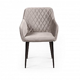 Стул Robert поворотный 90 градусов, функция возврата, антишум, бархат пепельно-бежевый 25