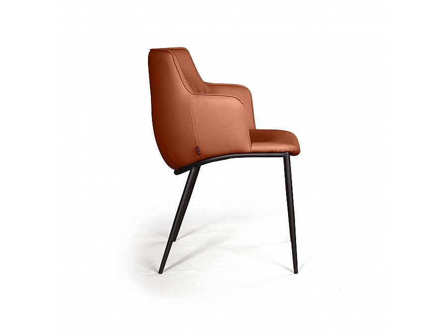 Стул с подлокотниками Sofia, экокожа soft-touch, терракот