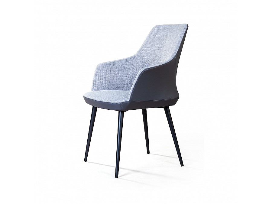 Стул с подлокотниками Frank, рогожка комби серый