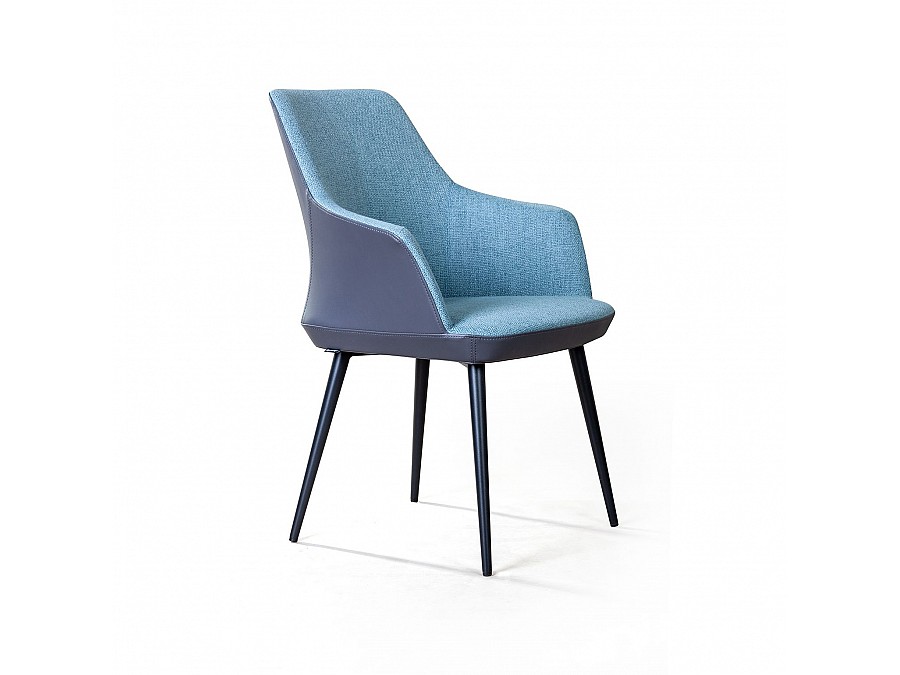 Стул с подлокотниками Frank, рогожка комби синий