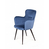 Стул с подлокотниками King, бархат синий 29