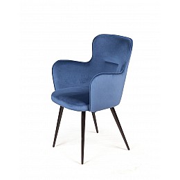 Стул с подлокотниками King, бархат синий 29