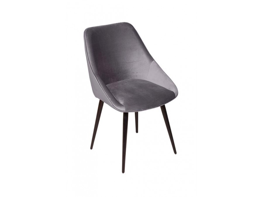 Стул Neo, поворотный на 360 градусов, бархат серый 27/опора конус