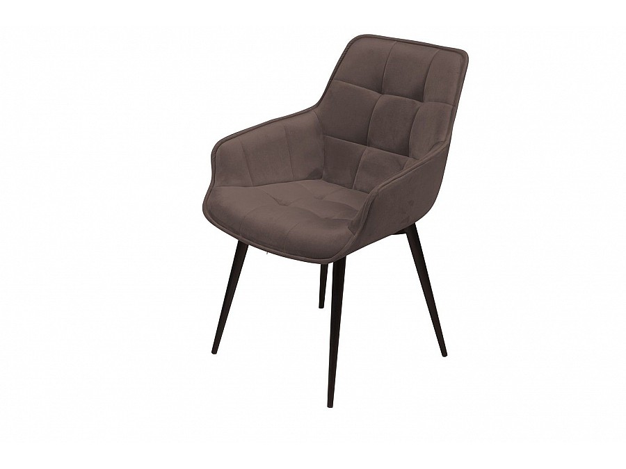 Стул с подлокотниками Capri, бархат антрацит 14 / опора конус