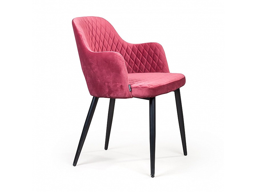 Стул с подлокотниками William,бархат винный