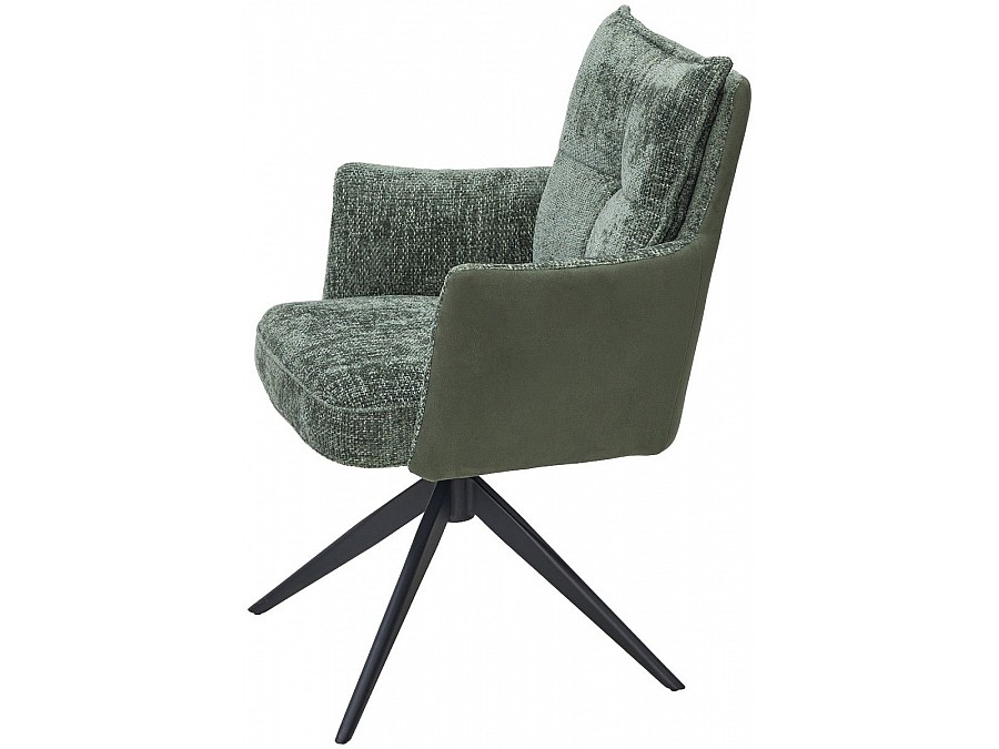 Стул с подлокотниками Gilad ткань комби зеленый, поворотный механизм 360 градусов