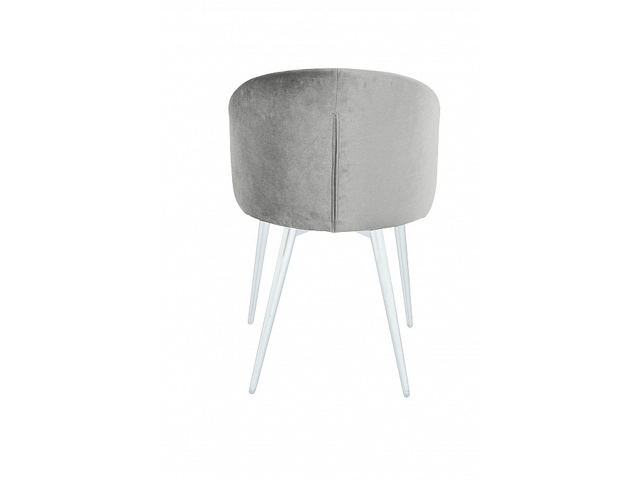 Стул Mont Blanc, бархат серый 02 / белый конус