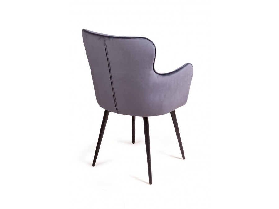 Стул c подлокотниками King, поворотный на 360 градусов, бархат серый 27