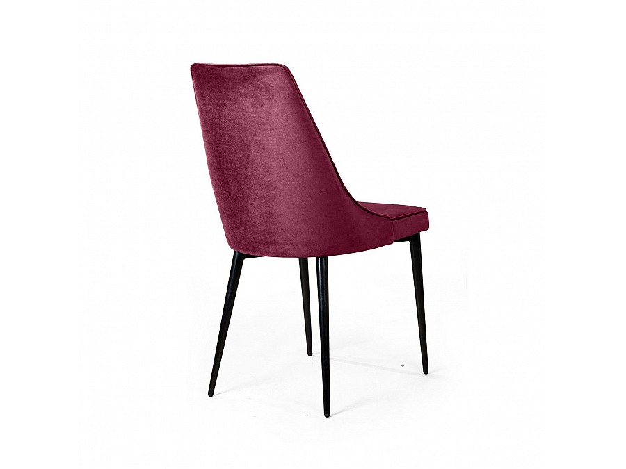 Стул Oliver, бархат красный 16/ чёрный конус