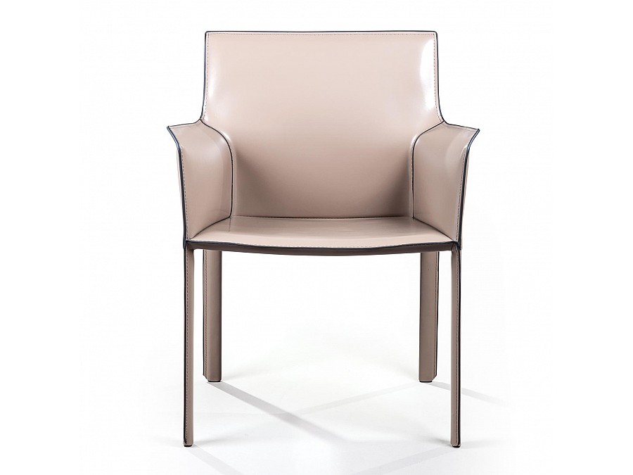 Стул с подлокотниками Barrie, кожа капучино