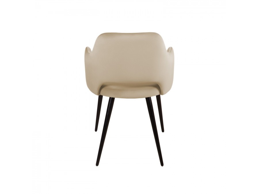 Стул William с подлокотниками, бархат бежевый 5/ черный конус