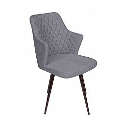 Стул поворотный на 360 градусов Hunt ромб, бархат серый 27 / чёрный конус