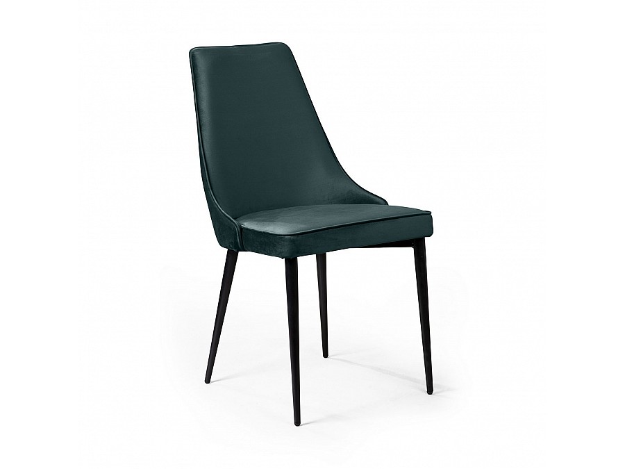 Стул Oliver, бархат зелёный 19/ чёрный конус