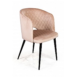 Кресло William ромб, бархат бежевый 5/ черный конус