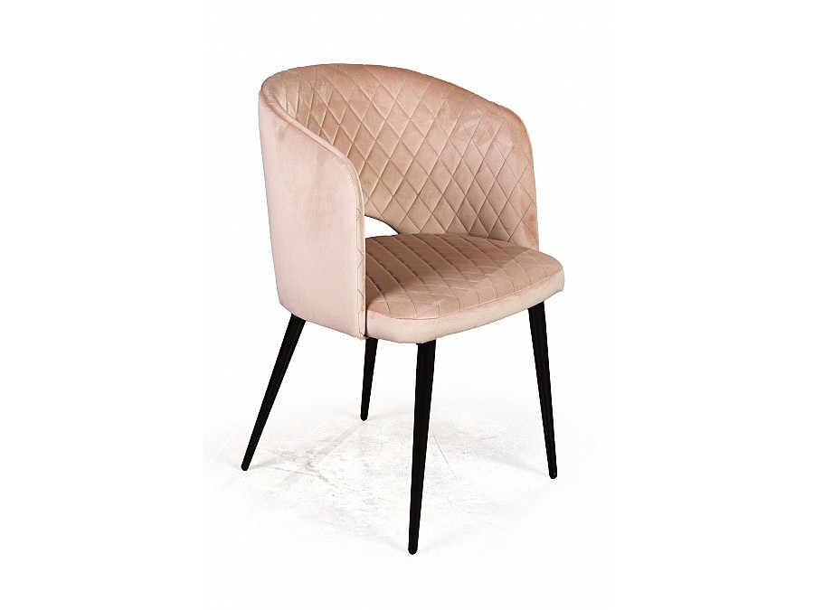 Кресло William ромб, бархат бежевый 5/ черный конус
