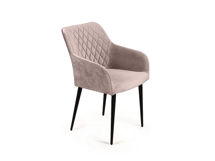 Стул с подлокотниками Robert, бархат пепельно-бежевый 25