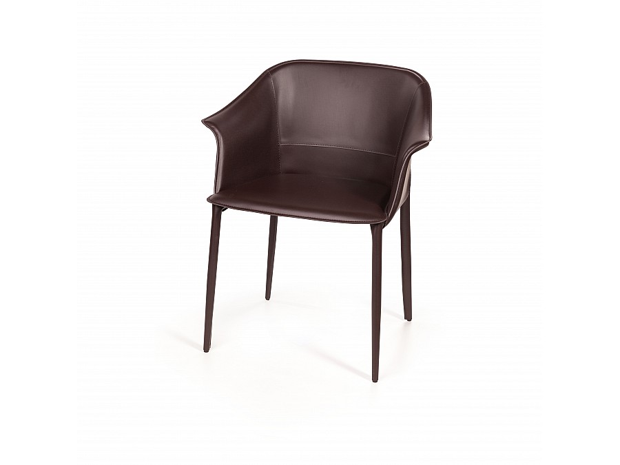 Стул  с подлокотниками GIO, кожа коричневый