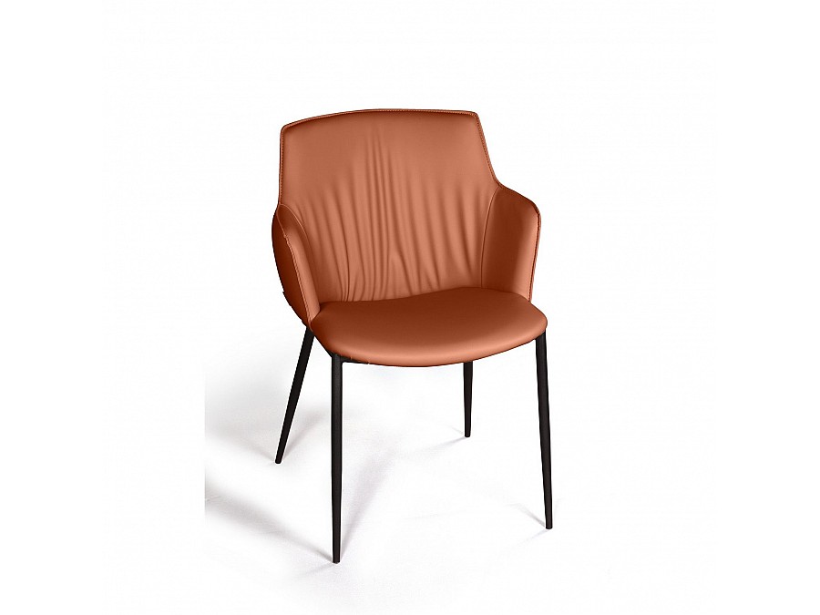 Стул с подлокотниками Sofia, экокожа soft-touch, терракот