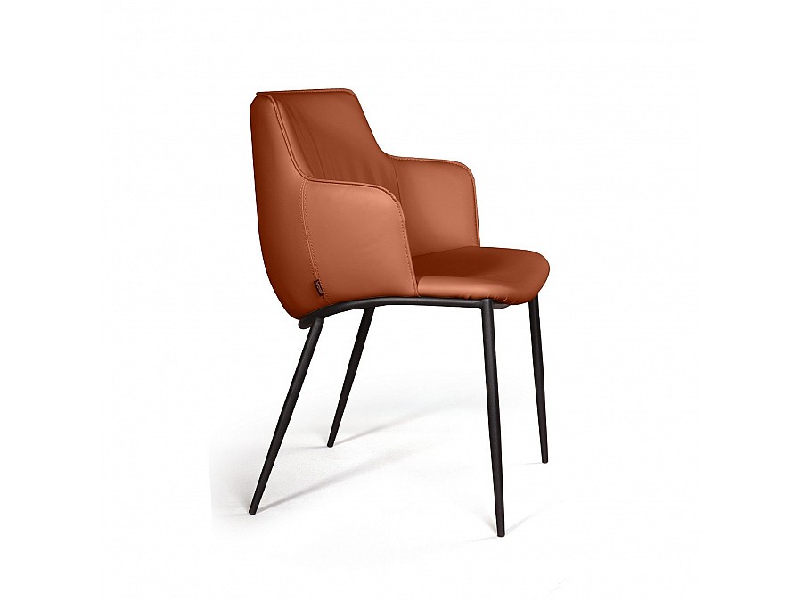 Стул с подлокотниками Sofia, экокожа soft-touch, терракот
