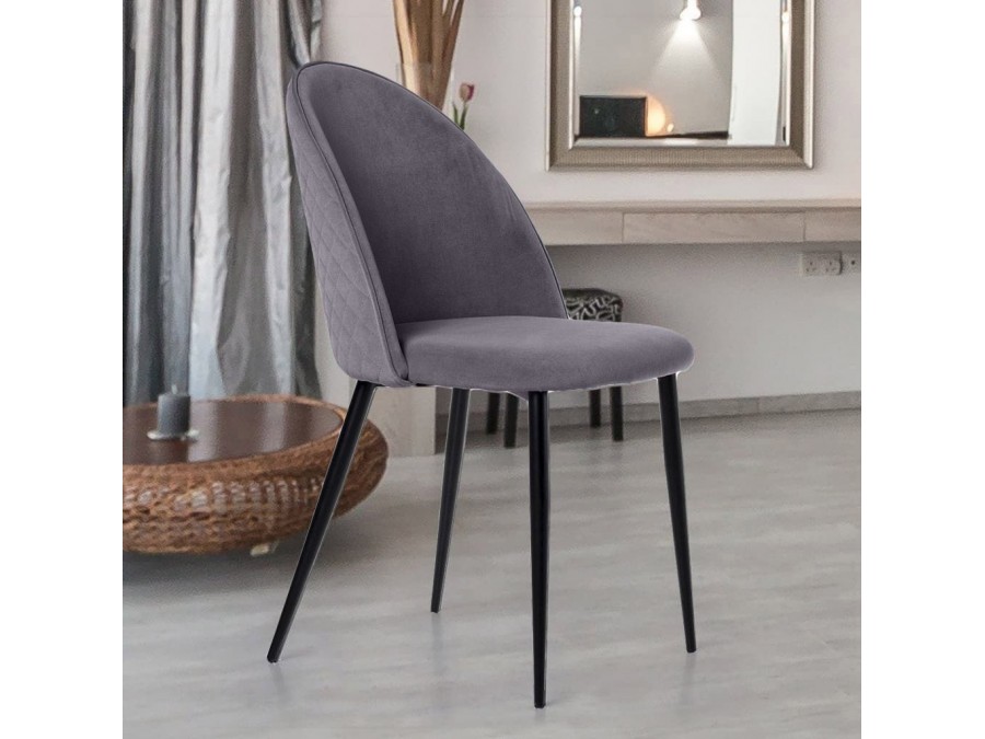 Стул Маркус, бархат серый 27