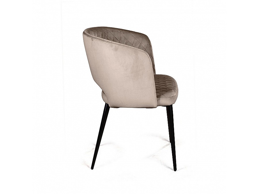 Кресло William ромб, бархат пепельно-бежевый 25/ черный конус