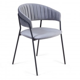 Стул Kelly с подлокотниками, велюр серый Velutto 53