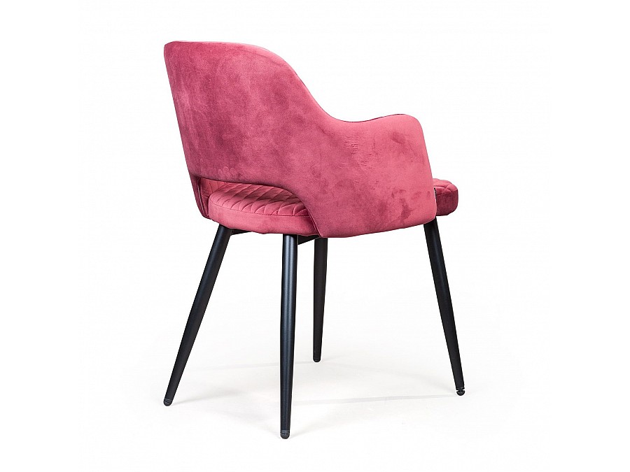 Стул с подлокотниками William,бархат винный