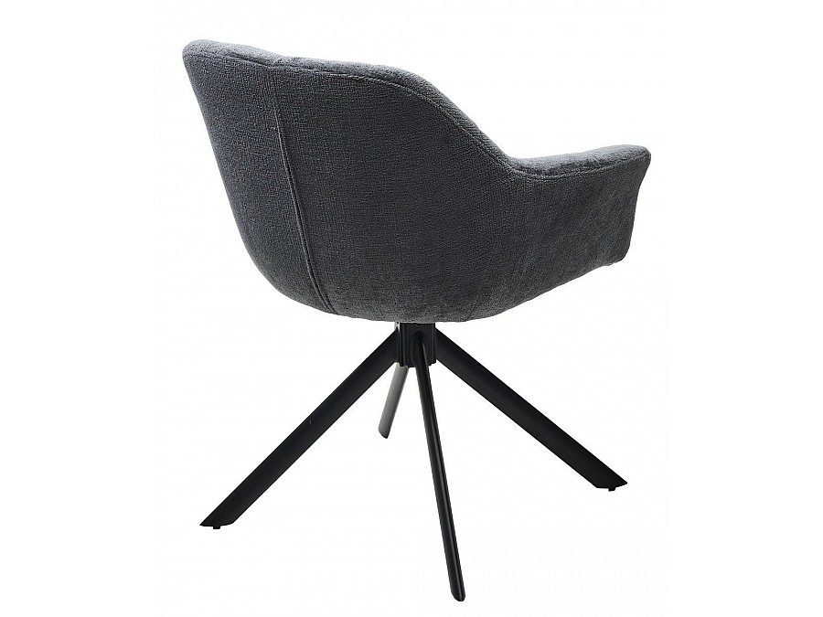 Стул Abba шенилл темно-серый, поворотно-возвратный механизм 180 градусов с возвратом