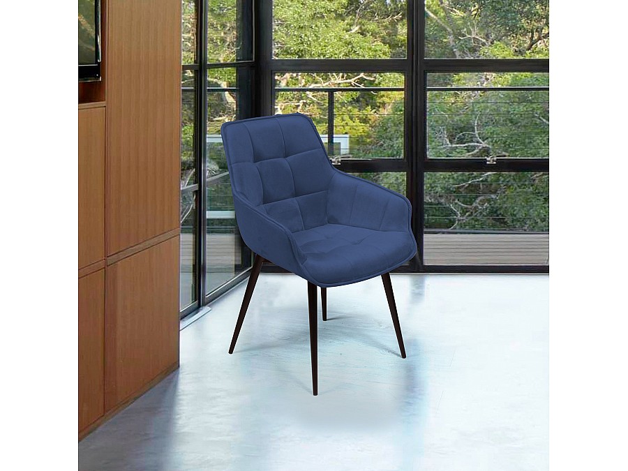 Стул Capri  поворотный 360 градусов, бархат синий 29 / опора конус