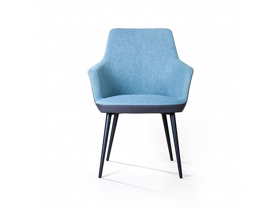Стул с подлокотниками Frank, рогожка комби синий