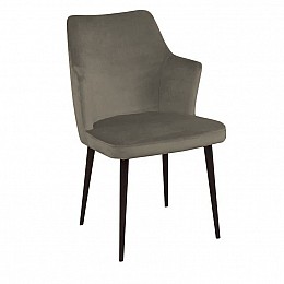 Стул с подлокотниками Hunt, бархат 03 / чёрный конус