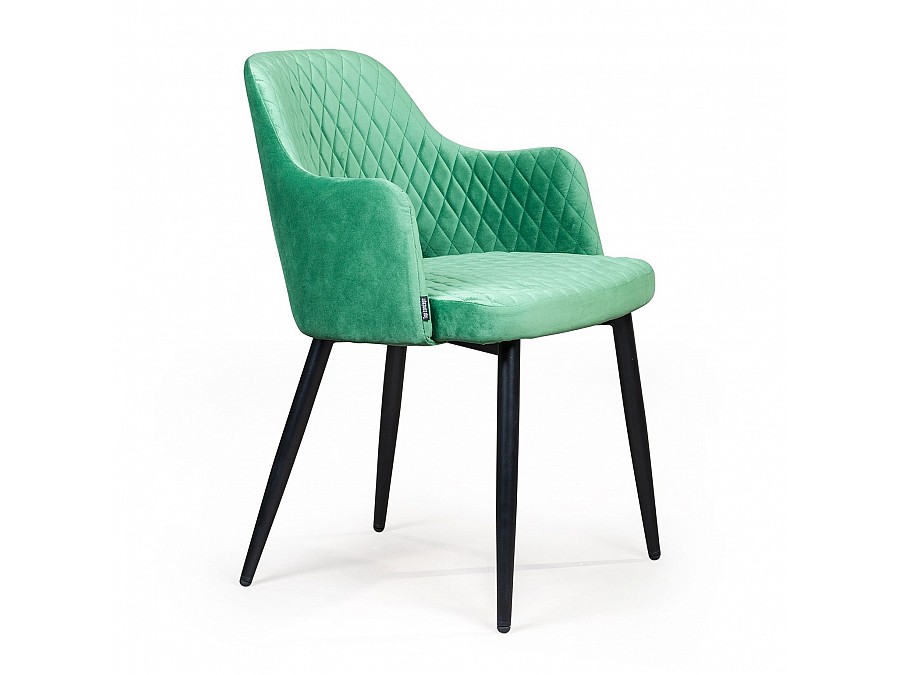 Стул с подлокотниками William,бархат нефритовый