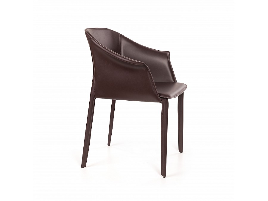 Стул  с подлокотниками GIO, кожа коричневый