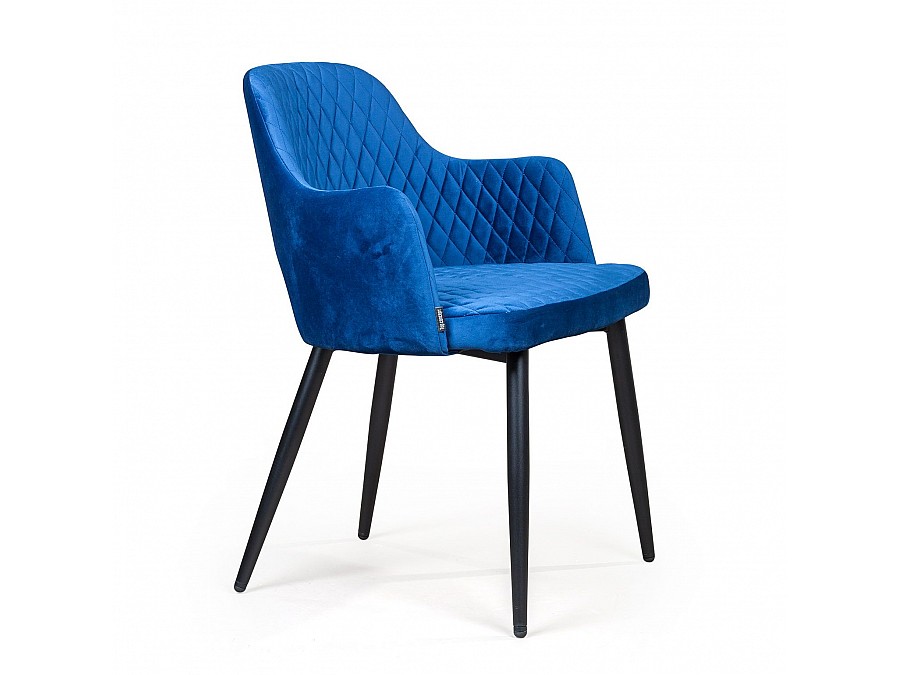 Стул с подлокотниками William, бархат кобальтовый