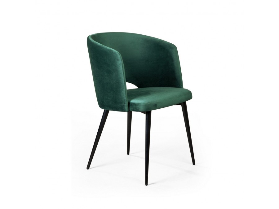 Кресло William, бархат зелёный 19/ черный конус