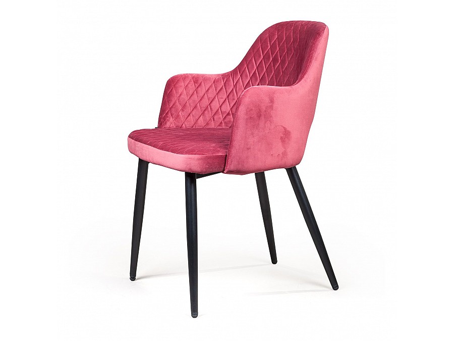 Стул с подлокотниками William,бархат винный