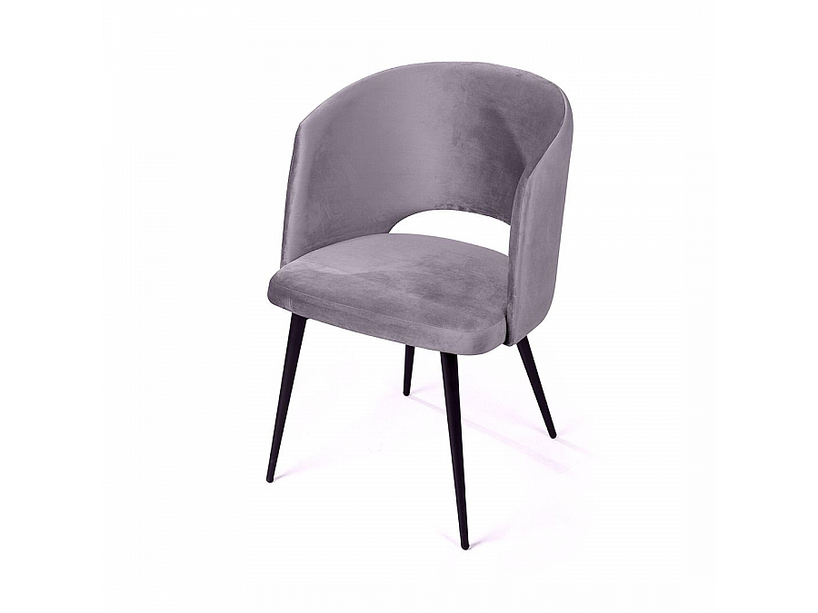Кресло William, бархат серый 27/ черный конус