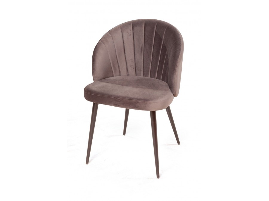 Стул Mont Blanc, бархат антрацит 14 / черный конус