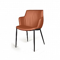 Стул с подлокотниками Sofia, экокожа soft-touch, терракот