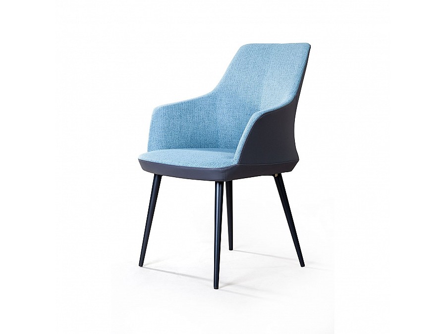 Стул с подлокотниками Frank, рогожка комби синий