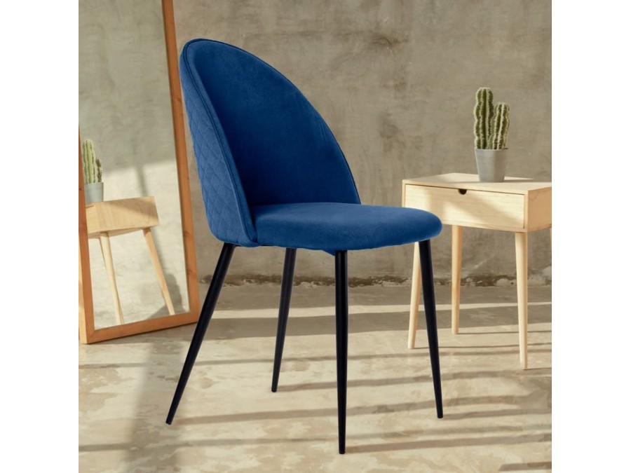 Стул Маркус, бархат синий 29