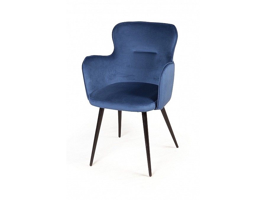 Стул с подлокотниками King, бархат синий 29