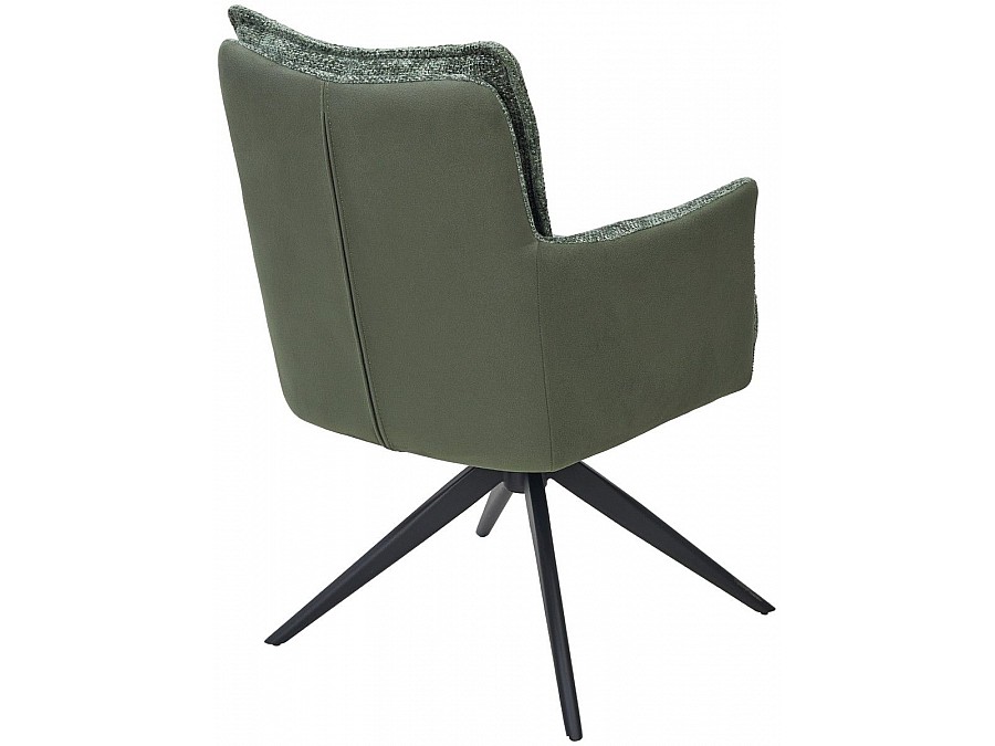 Стул с подлокотниками Gilad ткань комби зеленый, поворотный механизм 360 градусов