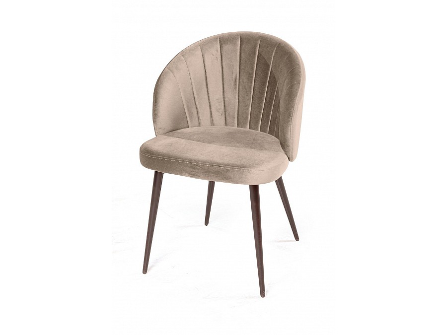 Стул Mont Blanc, бархат пепельно-бежевый 25 / черный конус