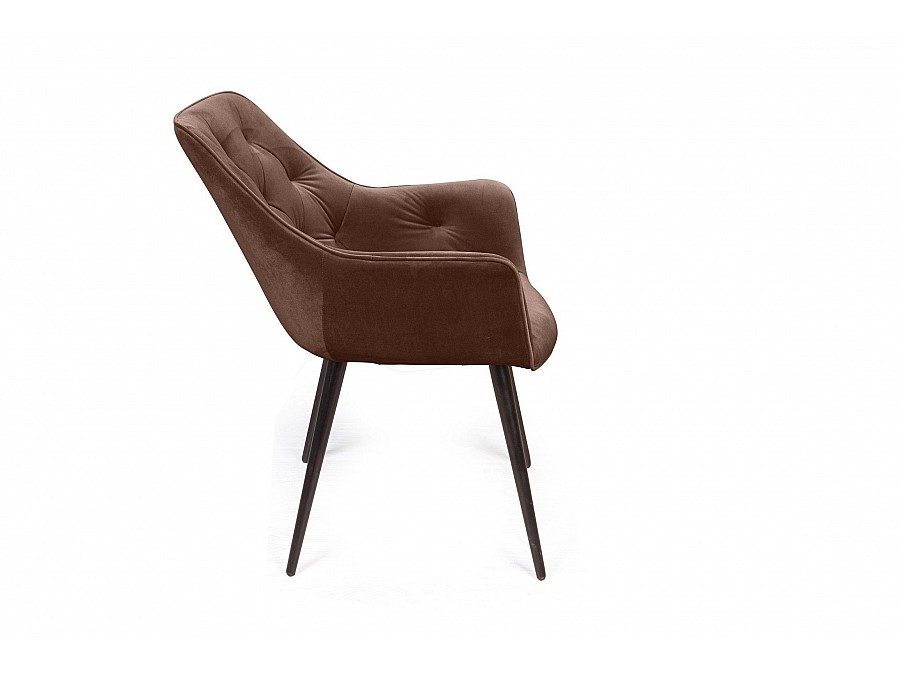 Стул Archi поворотный 90 градусов, функция возврата, антишум, бархат коричневый 12, опора конус